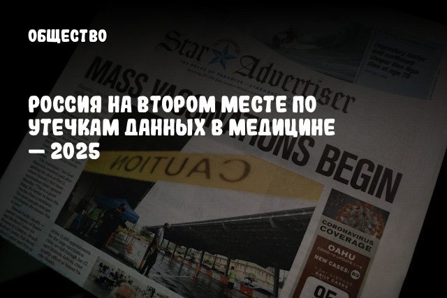 Россия на втором месте по утечкам данных в медицине &mdash; 2025