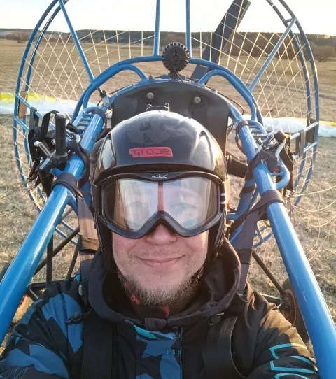 Перед полётом на мотопараплане